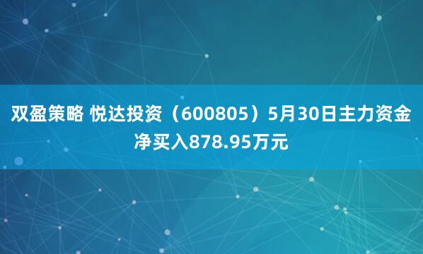 双盈策略 悦达投资（600805）5月30日主力资金净买入878.95万元