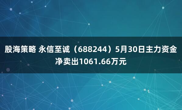 股海策略 永信至诚（688244）5月30日主力资金净卖出1061.66万元