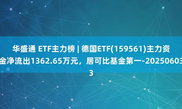 华盛通 ETF主力榜 | 德国ETF(159561)主力资金净流出1362.65万元，居可比基金第一-20250603