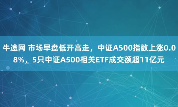 牛途网 市场早盘低开高走,中证A500指数上涨0.08%,5只中证A500相关ETF成交额超11亿元